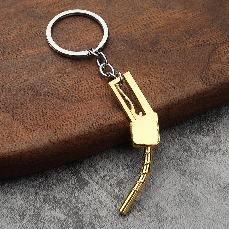 Creativer Car Metal Oil Gun Keychain Women Men Creative Nozzle Digital Fuel Oil Gasoline Gun Refueling Nozzle Gift Key Holder