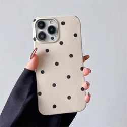 Cute polka dots print phone case for iphone 17 17Pro Max 15 16 pro 11 15Pro 14 14pro 13Pro Max 12 Protective silicone back cover