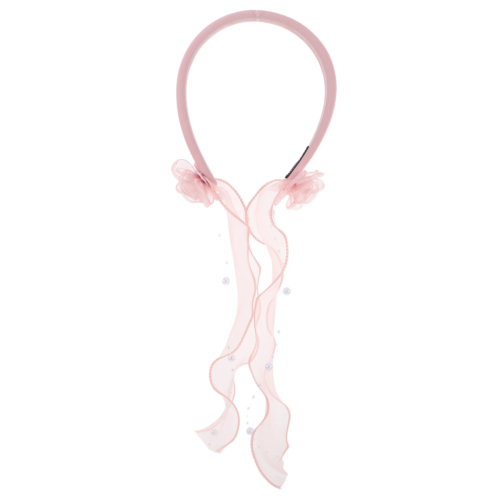

Spring Lightweight Floral Mesh Headband for Women Fashion Hair Accessories Flower Girl Hairband Decorative Streamer Band