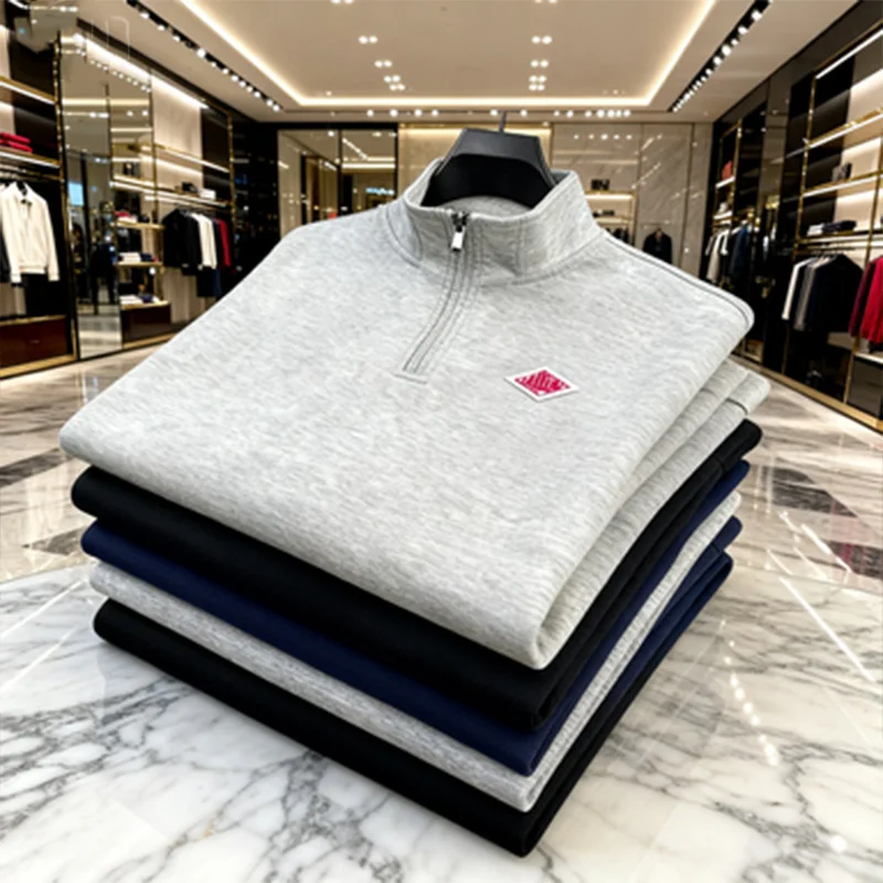 

Лидер продаж, осенне-зимнее повседневное пальто с вышивкой для мужчин и женщин, толстовка с длинными рукавами и молнией, хлопковая водолазка, топы, спортивный костюм