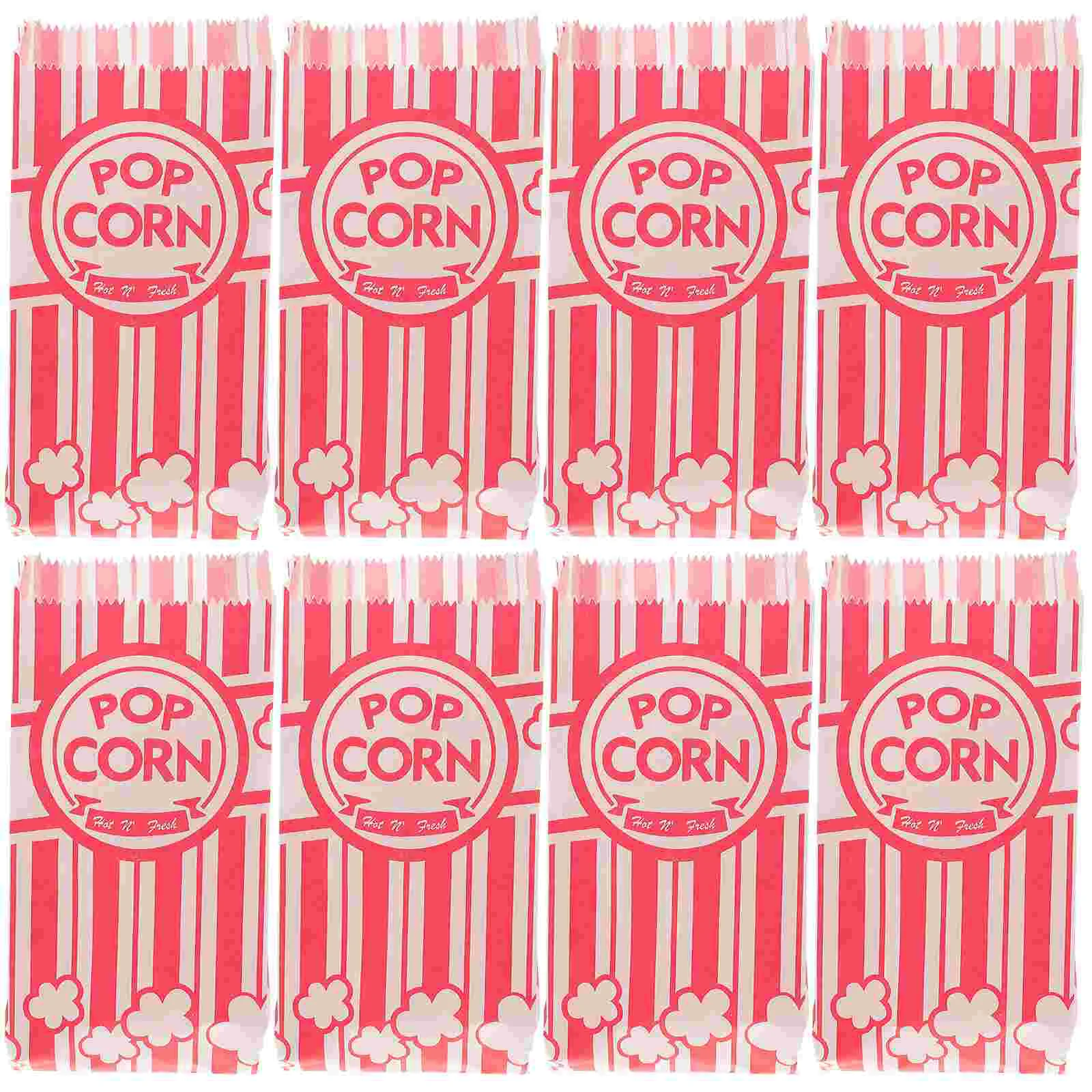 

50pcs Popcorn Paper Bags 90x60x210mm Portable Holder Bulk Pack Snack Container Anti Oil Paper Bag Storage Film