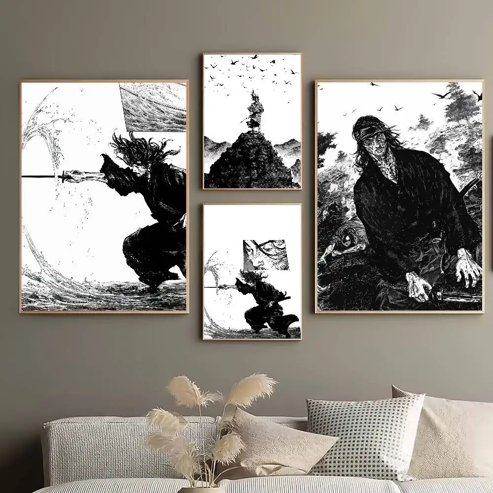 Vagabond Manga Poster HD Posters Self-adhesive Waterproof Ideal For Living Room Bedroom Bar Decoration