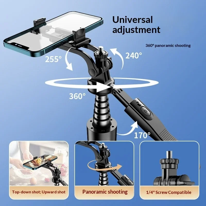 

Селфи-палка-штатив L16 с функцией антивибрации и выдвижной подставкой для телефона, идеально подходит для фотосъемки и прямых трансляций.