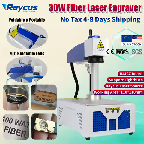 NEW 30W Raycus Laser Marking Machine Foldable Integrated Laser Engraver Gold Silver Ring Jewelry Marking