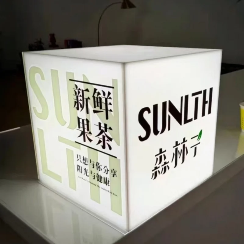 custom.Custom Outdoor Wall Hanging LED Acrylic Light Box Signboard Business Storefront Advertising Signage Durable Light-Wei