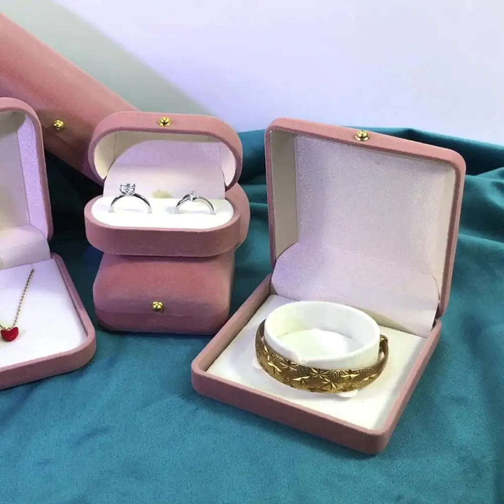 Jewelry Organizer Box Pearl Velvet Jewelry Box with Anti-scratch Lining Decorative Storage Case for Rings Earrings for Dressing