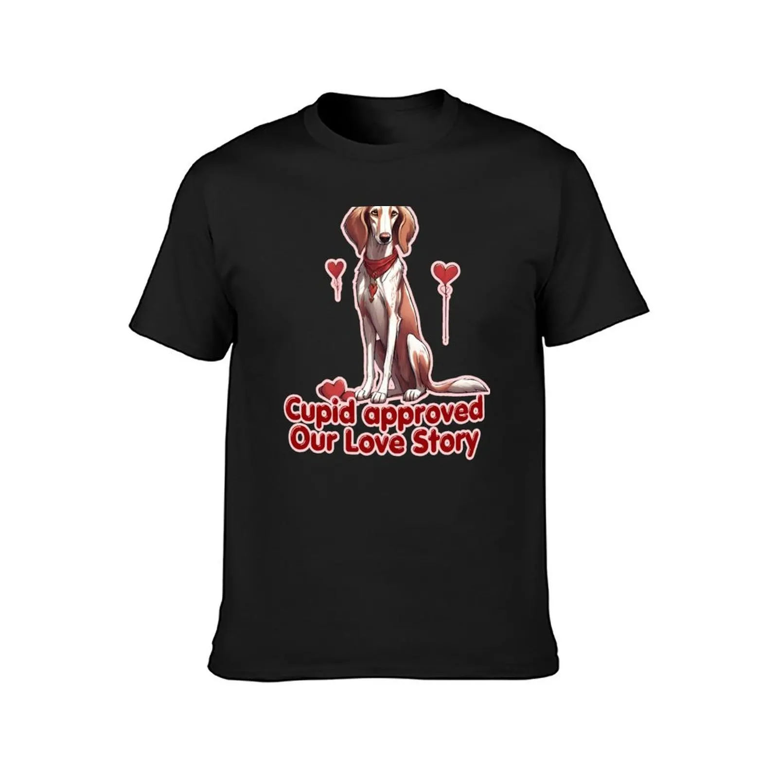 Valentine Cupid Saluki Dog - Cupid approved our love story. Happy Valentines Day T-Shirt blacks tees t shirts men