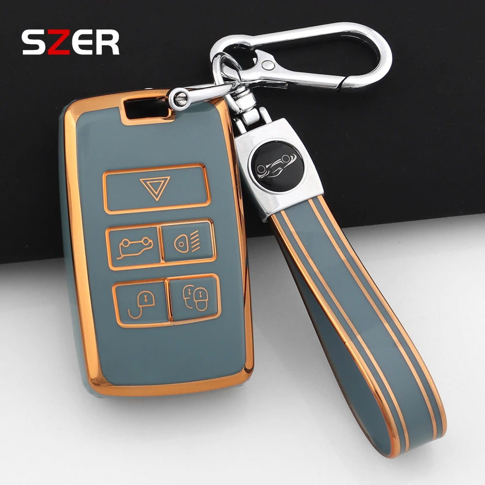 Modische TPU-Autoschlüsselhülle für Land Rover Range Rover Evoque Discovery Sport Velar für Jaguar XE E-PACE XF Schlüsselanhänger