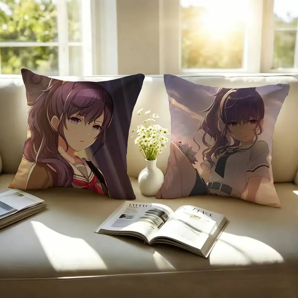 Anime Cartoon Game P-Project S-Sekai Asahina Mafuyu Pillow Case Square Double-Sided Sofa Cushion Cover Bedroom Bedside Pillow