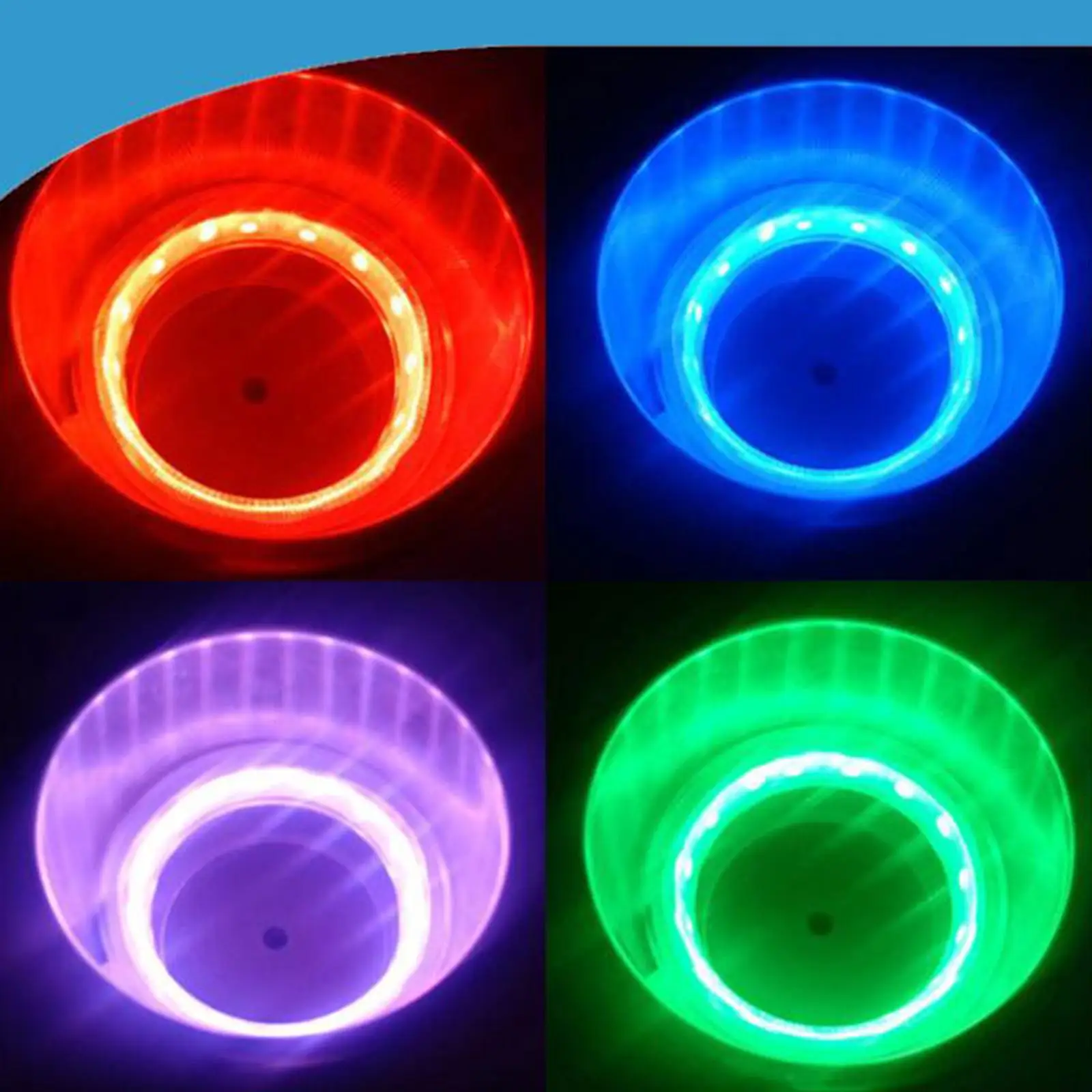Multifunctional Recessed LED Cup Holder Stainless Steel Drink Carrier with Drain for Marine Boat RV Camper Car Table