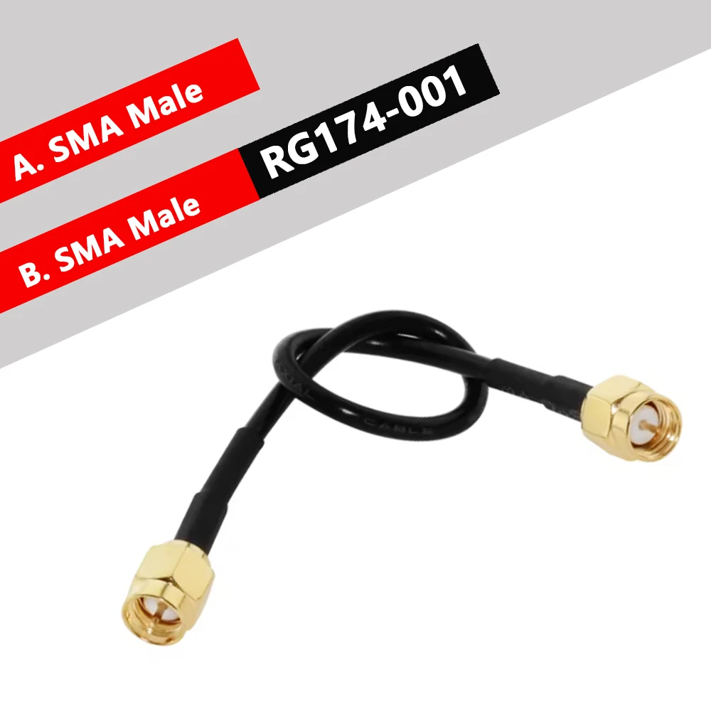 5PCS RG316 RG174 Cable SMA to SMA Male Plug & Female Jack Nut Bulkhead Connector RF Jumper Pigtail Wire Terminal 4inch~10FT