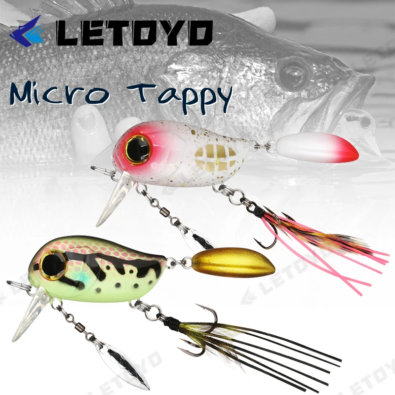 LETOYO 40mm 8g Floating Crankbait Artificial Surface Fishing Bait Crank Wobbler Shallow Topwater Trout Bass Fishing Lures