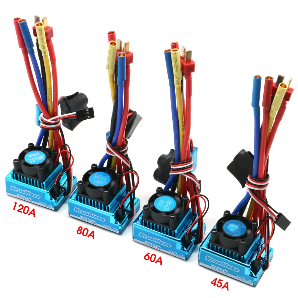 

Waterproof 45A 60A 80A 120A Brushless ESC Electric Speed Controller Dust-proof for 1/8 1/10 1/12 RC Car Crawler RC Boat Part