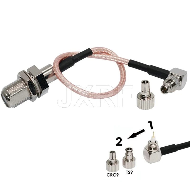 

10pcs RF Coaxial cable F to CRC9/TS9 connector universal F female to CRC9/TS9 two Dual connector RG316 pigtail cable 15cm