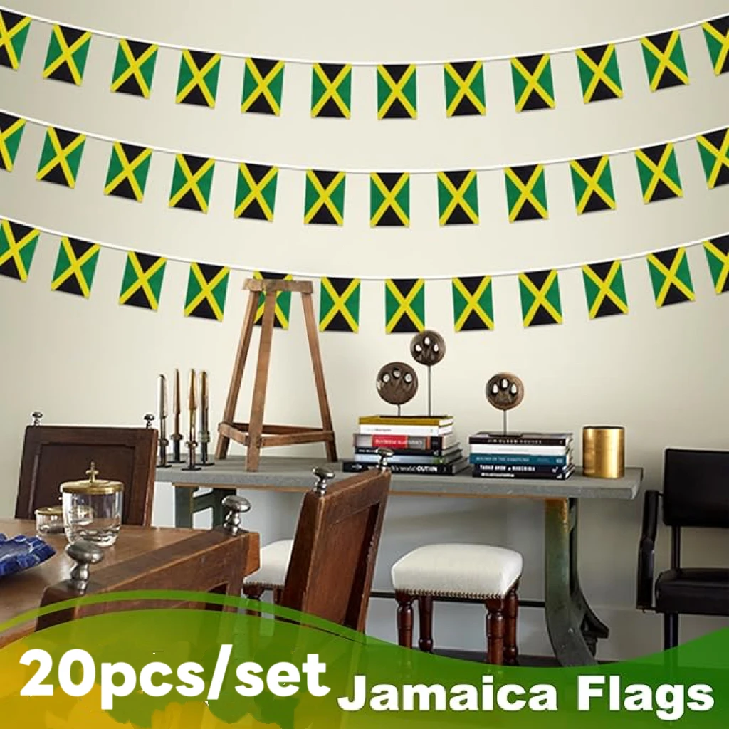 Jamaica 14x21cm size flag with 20 high-quality polyester indoor and outdoor Jamaican decorative flags