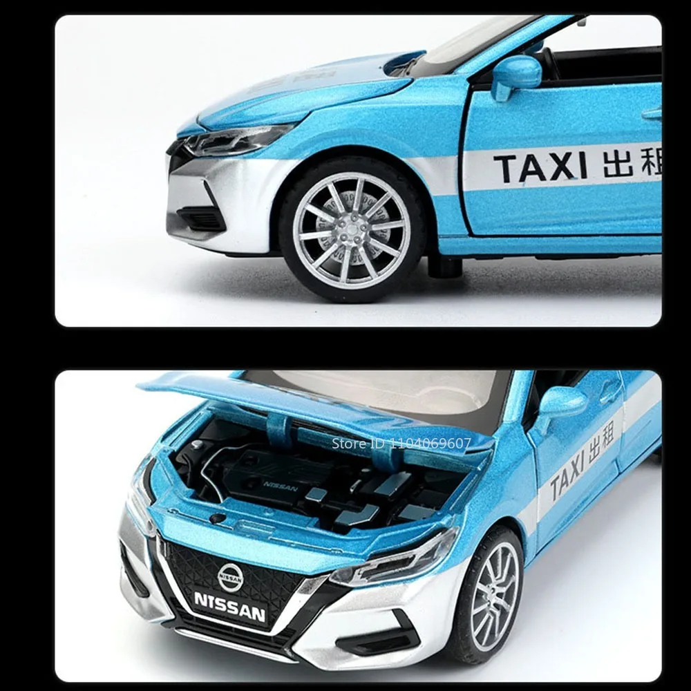 1:32 sylphy miniatura táxi carro modelo brinquedos gtr34 carros esportivos liga diecast 6 portas abertas puxar para trás som luz presentes para crianças