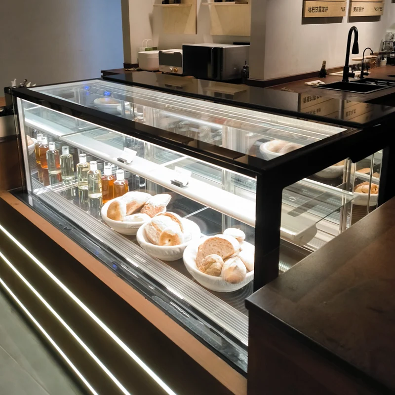 Cake cabinet, refrigerated display cabinet, commercial rear door, air-cooled, frost free desserts, ice cream, fruits, cooked