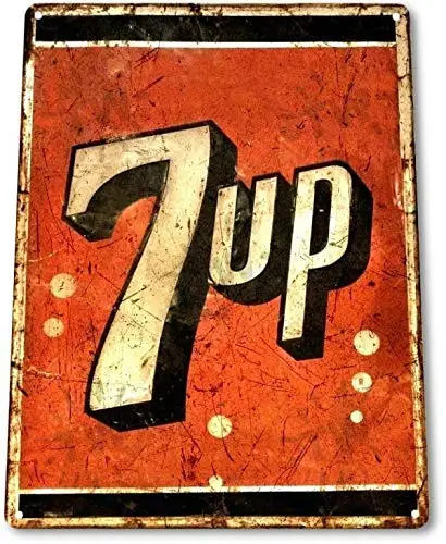 Letrero Metálico Decorativo Retro de Pared para Bar, con el Logotipo de 7-Up, Refresco de Cola, Publicidad de Tienda, 8x12 Pulgadas