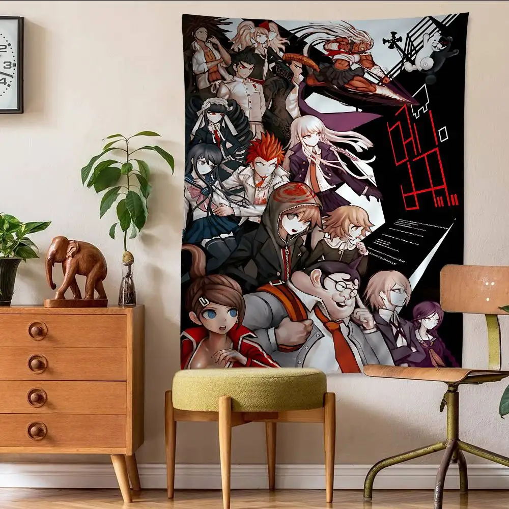 الكلاسيكية أنيمي Danganronpa مطبوعة كبيرة قماش مزخرف جداري رخيصة الهبي الجدار الشنق البوهيمي جدار المفروشات ماندالا ديكور المنزل