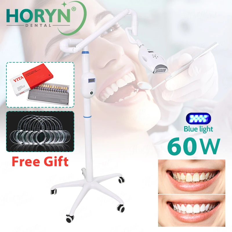 60W Dental Teeth Whitening Machine 11Pcs LED Teeth Whitening Removable Holder Bleaching Light Tooth Whitener