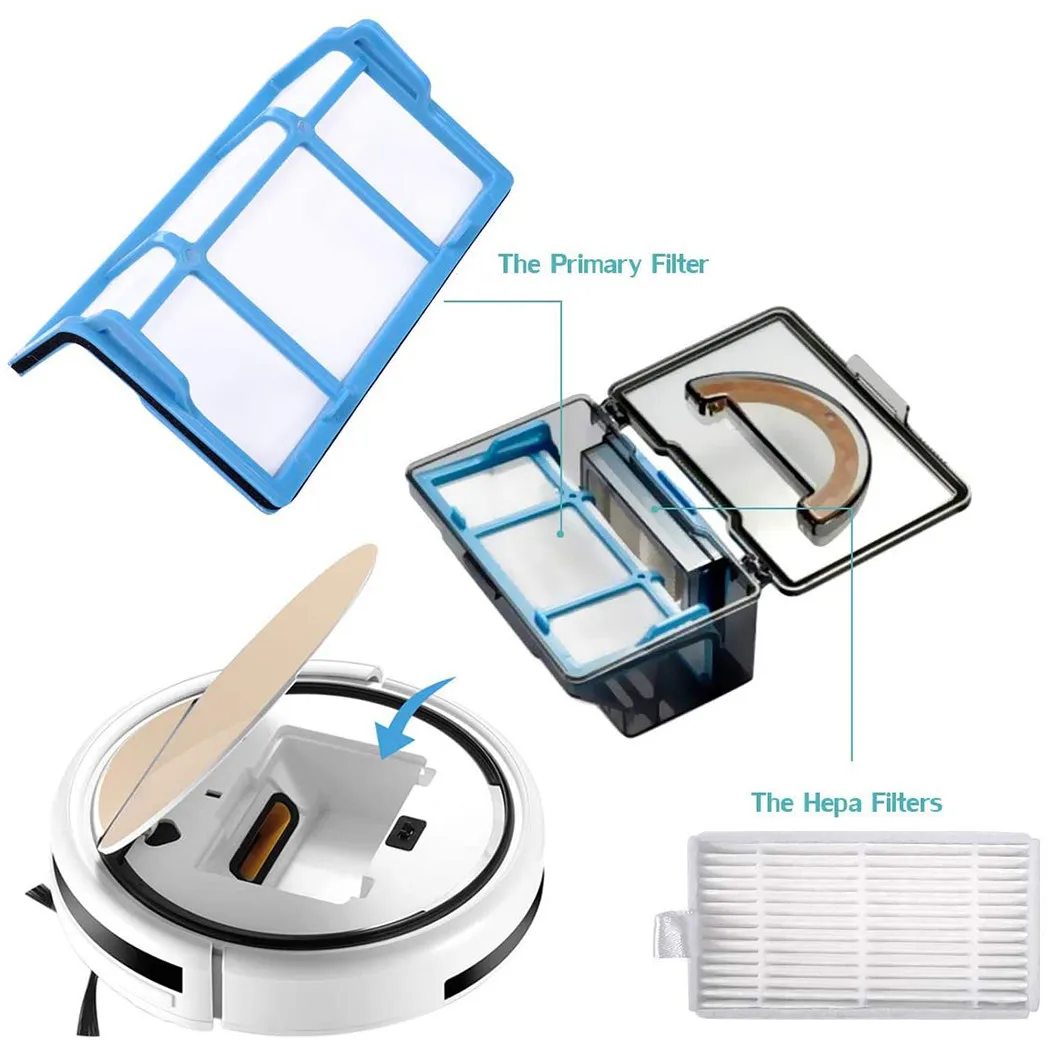 Vacuum Cleaner Accessories Kit For ILIFE ZACO V3 V3s V5 V5s V5s Pro Filter Side Brush Prefilter Mesh