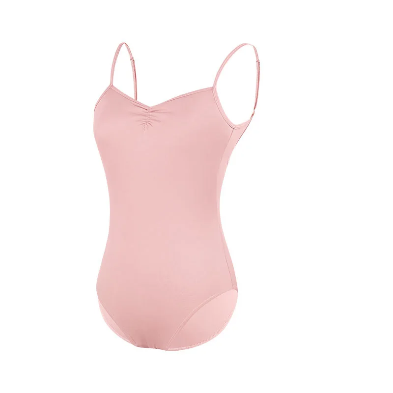 Women Double Camisole Ballet Leotards Black Gymnastic Bodysuit High Elastic Dance Clothing Comfort Ballerina Outfits Cross Back