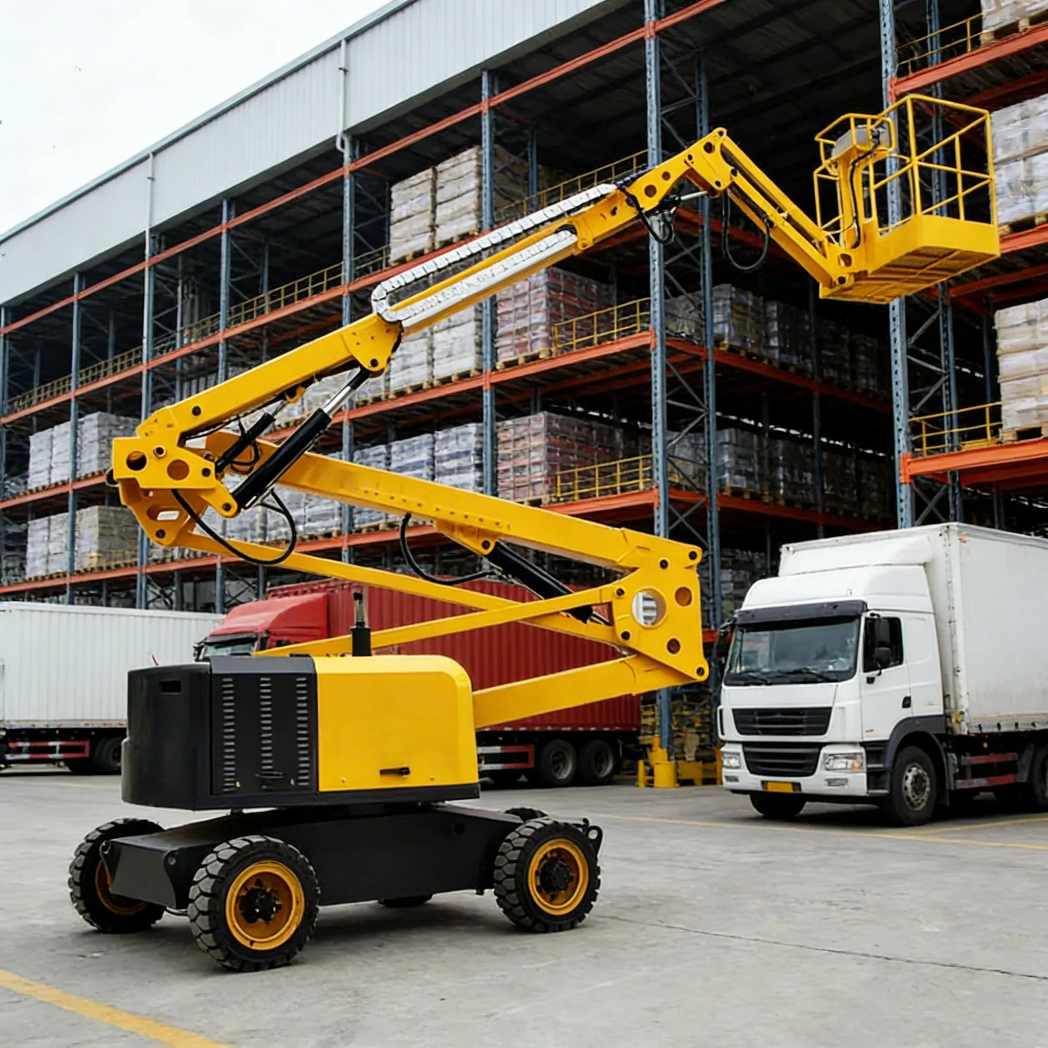 Stable Boom Lift Solid Chassis Balanced Platform For Safe Support In High Altitude Work