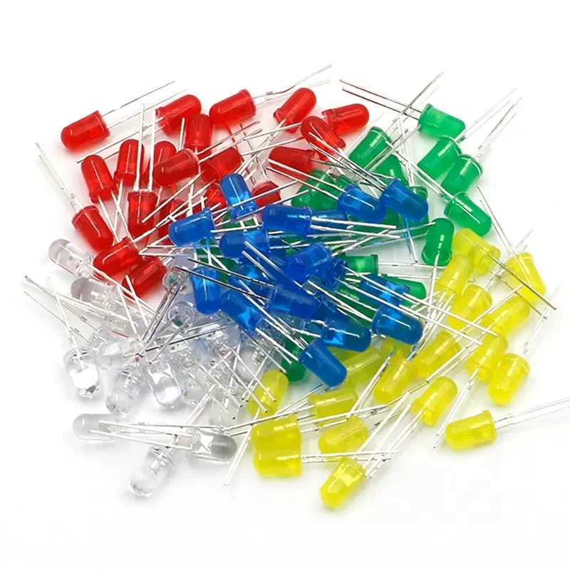 Kit Rupa-rupa Lampu Dioda LED 5MM Komponen Buatan Sendiri Komponen Kuning Putih Biru Hijau Baru Asli UNTUK Arduino