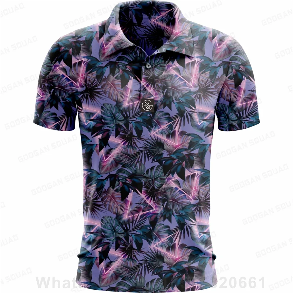 Camisa polo de manga curta masculina, camiseta casual, secagem rápida, tops de golfe e pesca, roupas plus size, verão