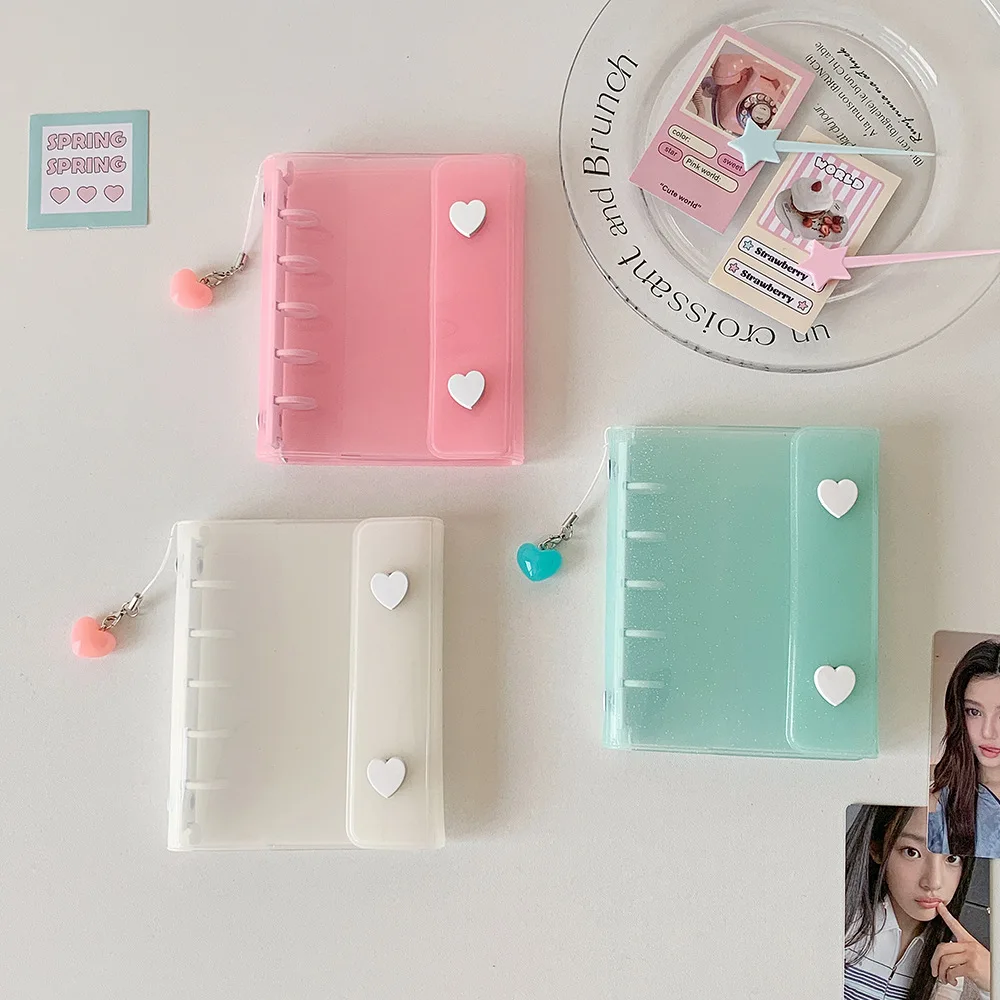 MINKYS 2025 Kawaii Love Heart Busta Glittery M5 3 pollici Cartoline raccoglitore Raccogliere libro idol Album fotografico Libro