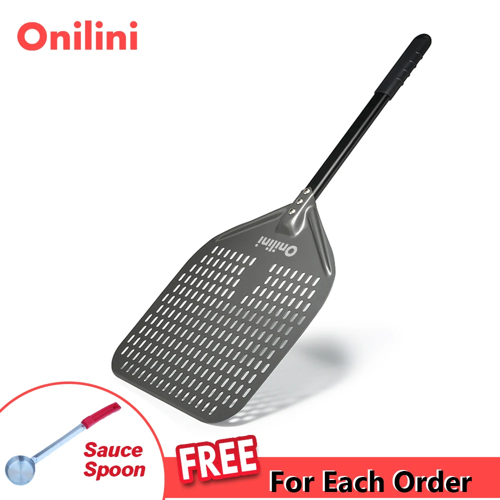 

Onilini 12/13/14/16 inch Pizza Peel Perforated Pizzas Shovel Retangular Pizza Paddle with Aluminum Alloy Handle Pizza Peel