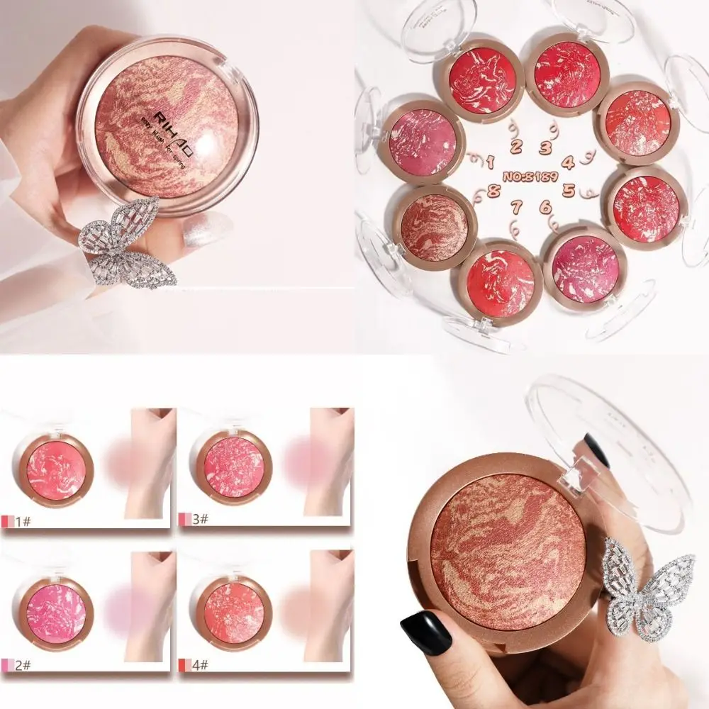 Péssego Blush Powder Maquiagem, impermeável, duradoura, paleta de contorno, matiz da bochecha, pigmento facial, cosméticos