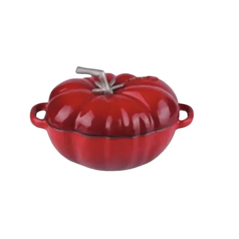 Ollas de cocina de hierro fundido con calabaza, antiadherente esmaltado, universales de inducción y gas, utensilios de cocina decorativos, diseño robusto