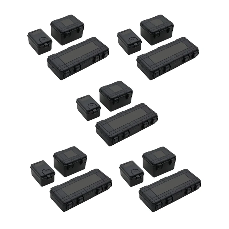 Yd-15Pcs Plastic Rc Car Storage Box Decoration Tool For Traxxas Trx4 Axial Scx10 90046 D90 1/10 Black
