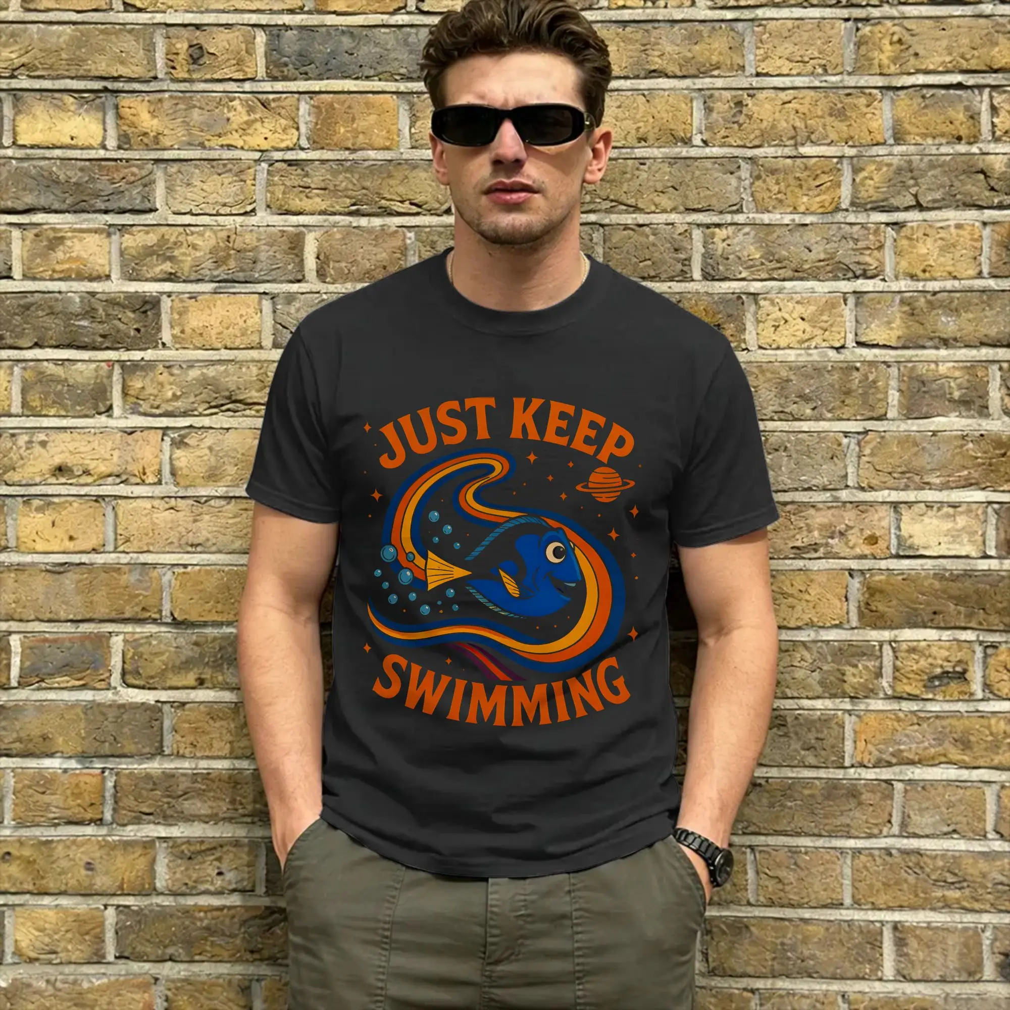 Vintage T Shirt Summer Findings Nemo Hip Hop T-Shirts Just Keep Swimming  Cotton Tshirt for Men's Y2K Fun Cheap Short Sleeve