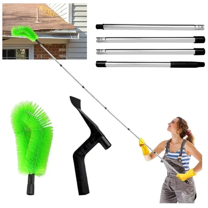 

FYBL-Gutter Cleaning Tools Telescopic Gutter Cleaner With 4Section Pole Reliable Gutter Cleaner Tool For Cleaning Leaves 1.8M