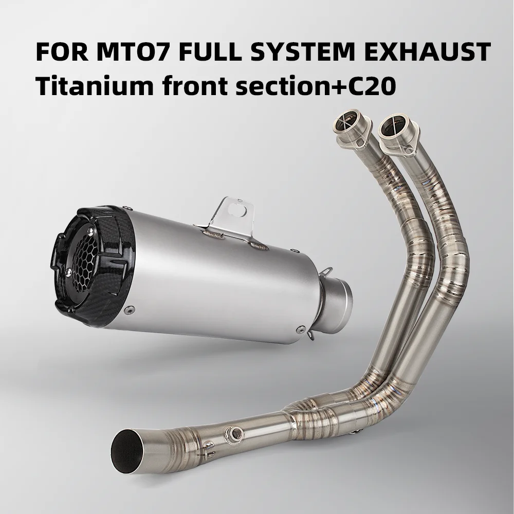 Titanium alloy full system exhaust C20 Racing muffler for Motorcycle MT07 XSR700 FZ700