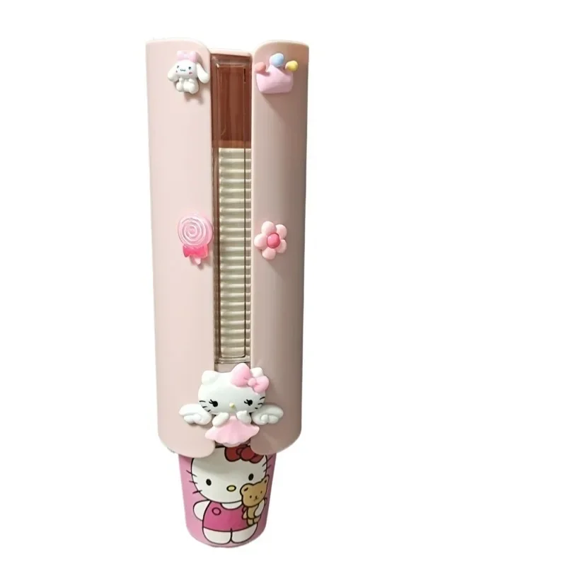 ハローキティ-使い捨てカップホルダー,自動カップホルダー,紙コップホルダー,かわいい漫画,カワイイ壁掛けラック,卸売り,新しいギフト