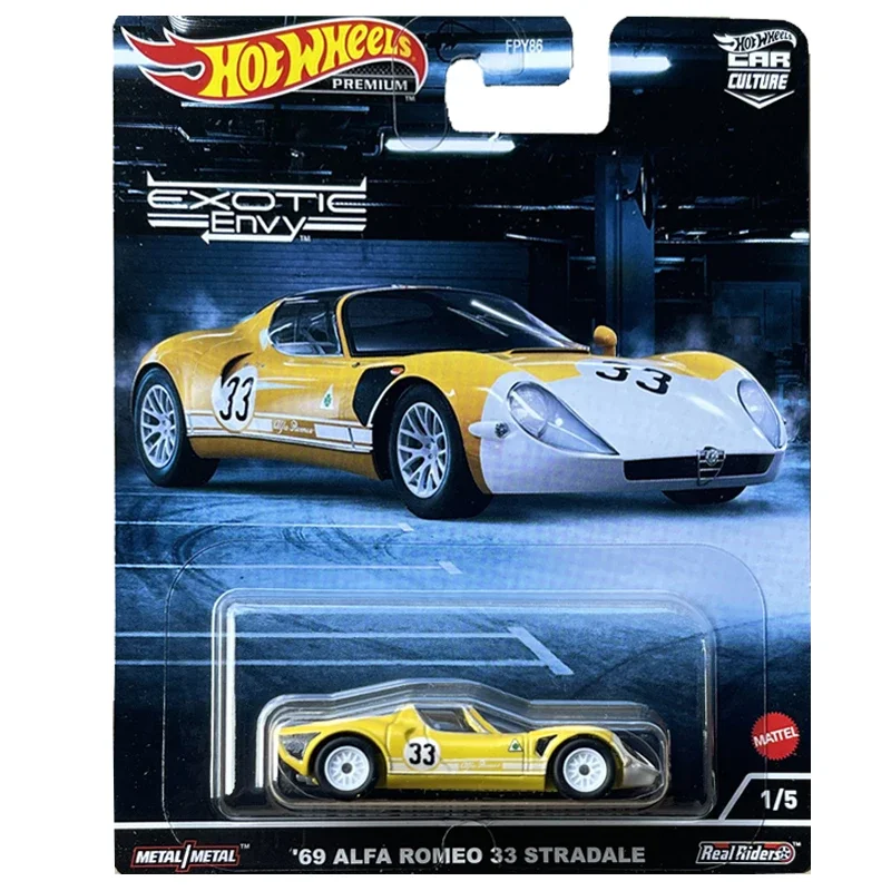 Original Hot Wheels Premium Car Culture Exotic Envy Diecast 1:64 Voiture Alfa Romeo Bugatti Lamborghini Boys Toys for Children