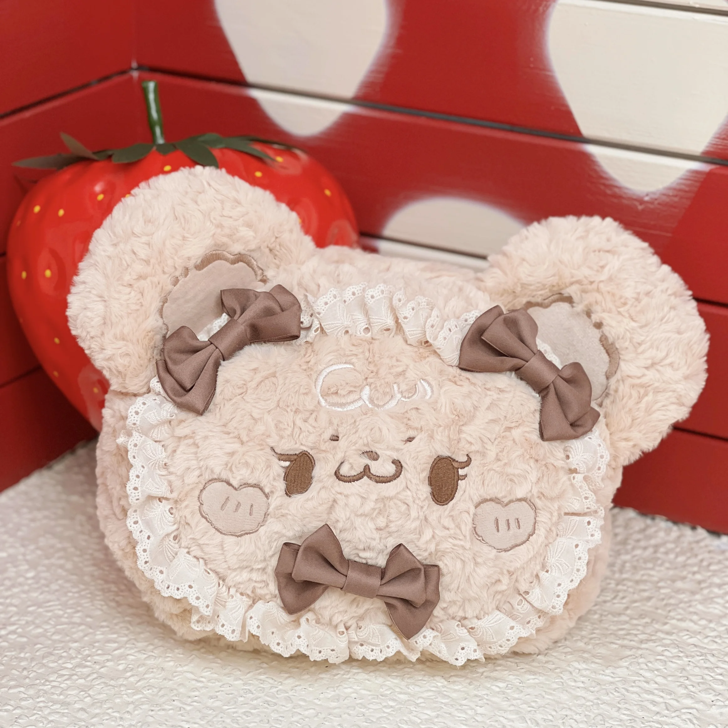 2025 New Original Design Little Bear Butterfly Festival Plush Bag Lolita Cute and Soft Backpack  Big School Bags for Girls