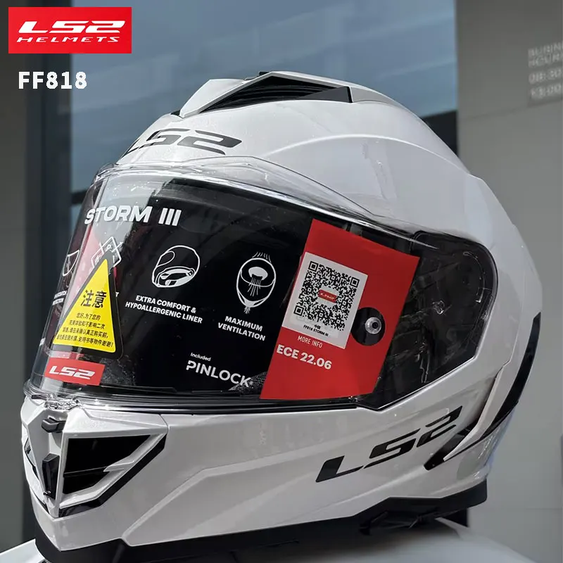 [NUEVO] Casco Integral de Motocicleta LS2 STORM III con Doble Visera, Casco Integral de Carreras para Hombre, Cuatro Estaciones FF818