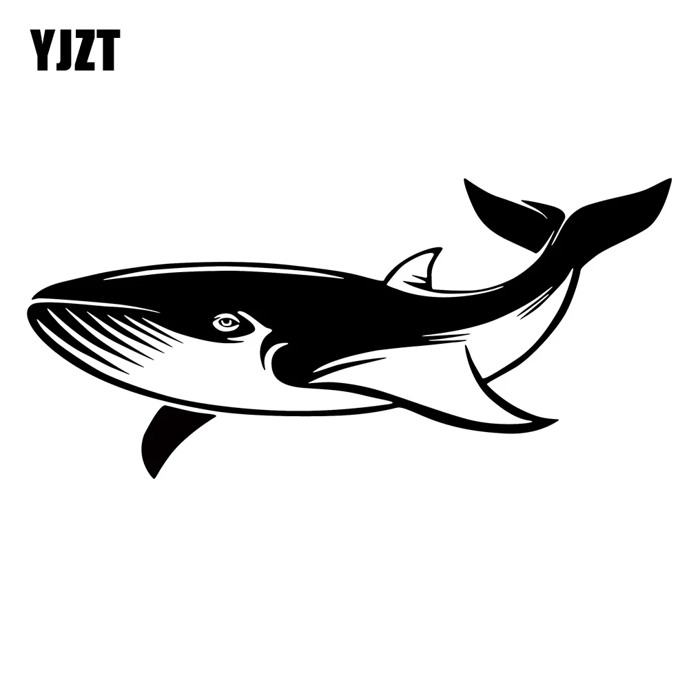 YJZT 19.3cmX8.9cm Swimming Whales Animal Fish Vinyl Car Sticker Decal Black/Silver Car-styling