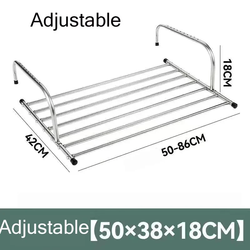 Multifunctional Stainless Steel Drying Rack Clothes Organizer Shoe Storage Rack, Balcony Shoe Organizer Tool