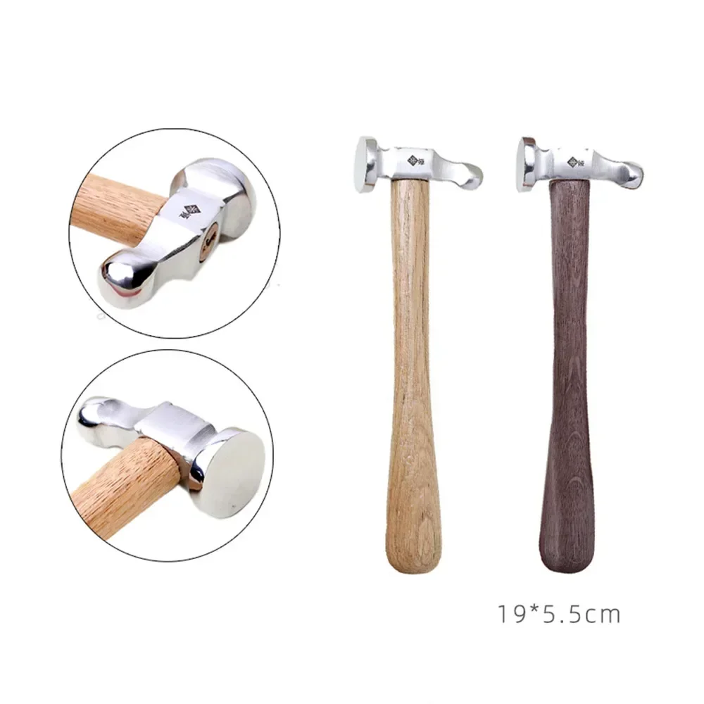 Stainless Steel Round Head Hammer Mini Wooden Professional Hand Tool High-grade Goldwork Jewellery Leather Gold Hammer Tools