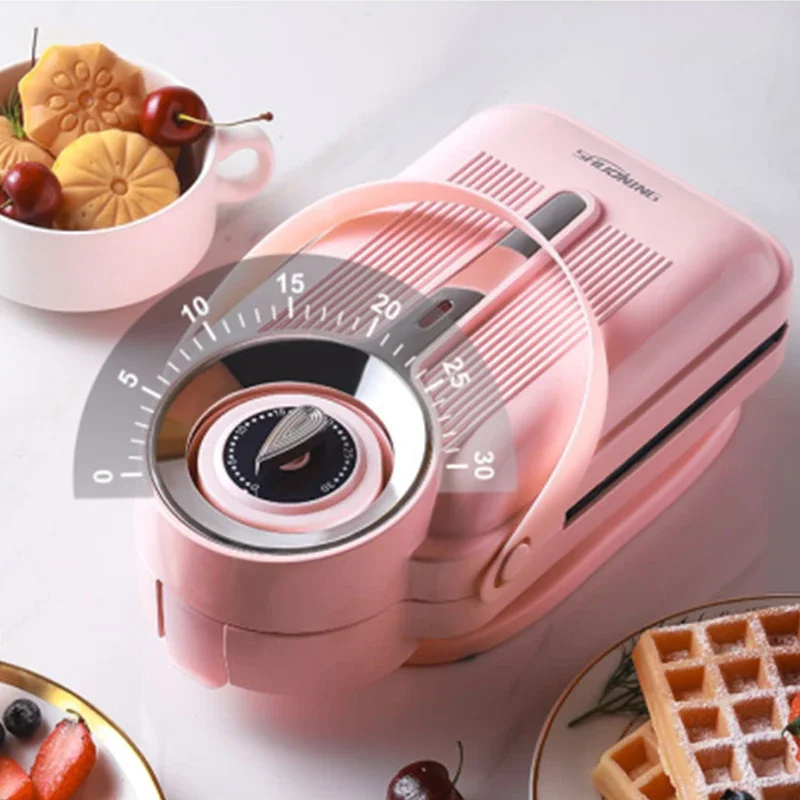 Multifunctional small household toaster, breakfast sandwich maker, 3-in-1 lightweight waffle maker