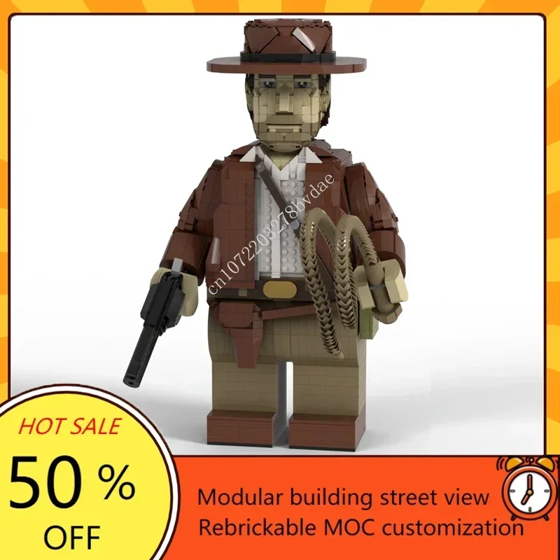 Cascos de batalla espacial MOC, figura Mega de Indiana Jones, modelo de bloques de construcción, tecnología de ladrillos, juguetes de ensamblaje creativos, regalos para niños