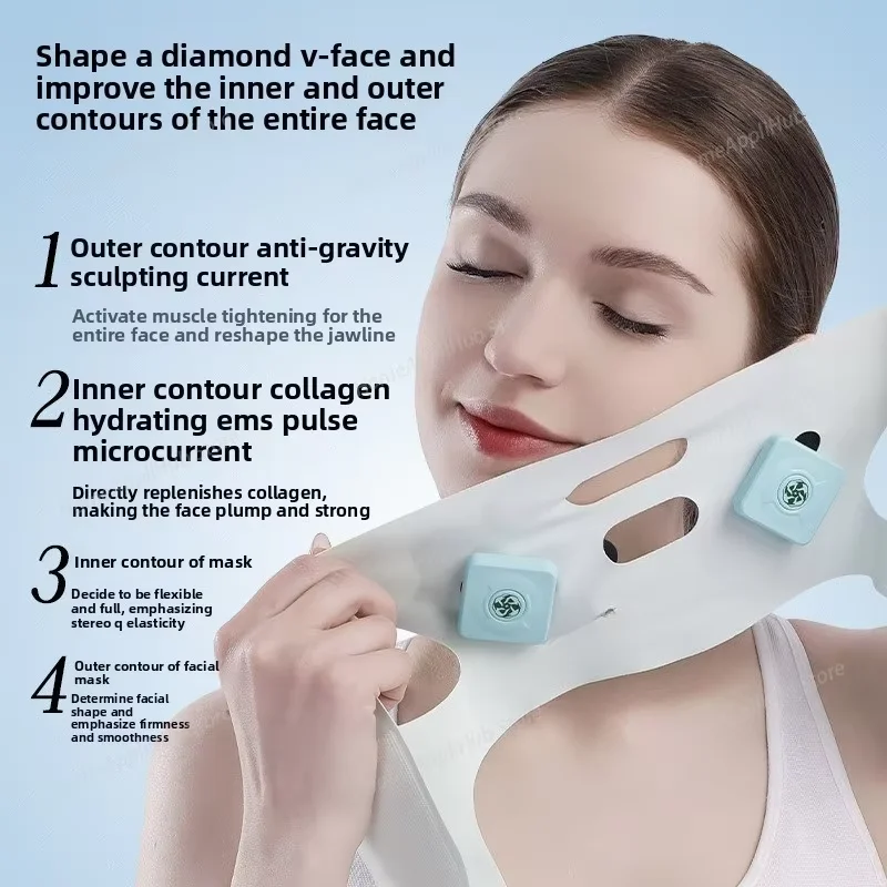 

Лифтинговая маска для лица EMS Current: возрастная маска для сна и косметическое устройство V-Face, массажер для лица, силиконовая маска, красота, здоровье