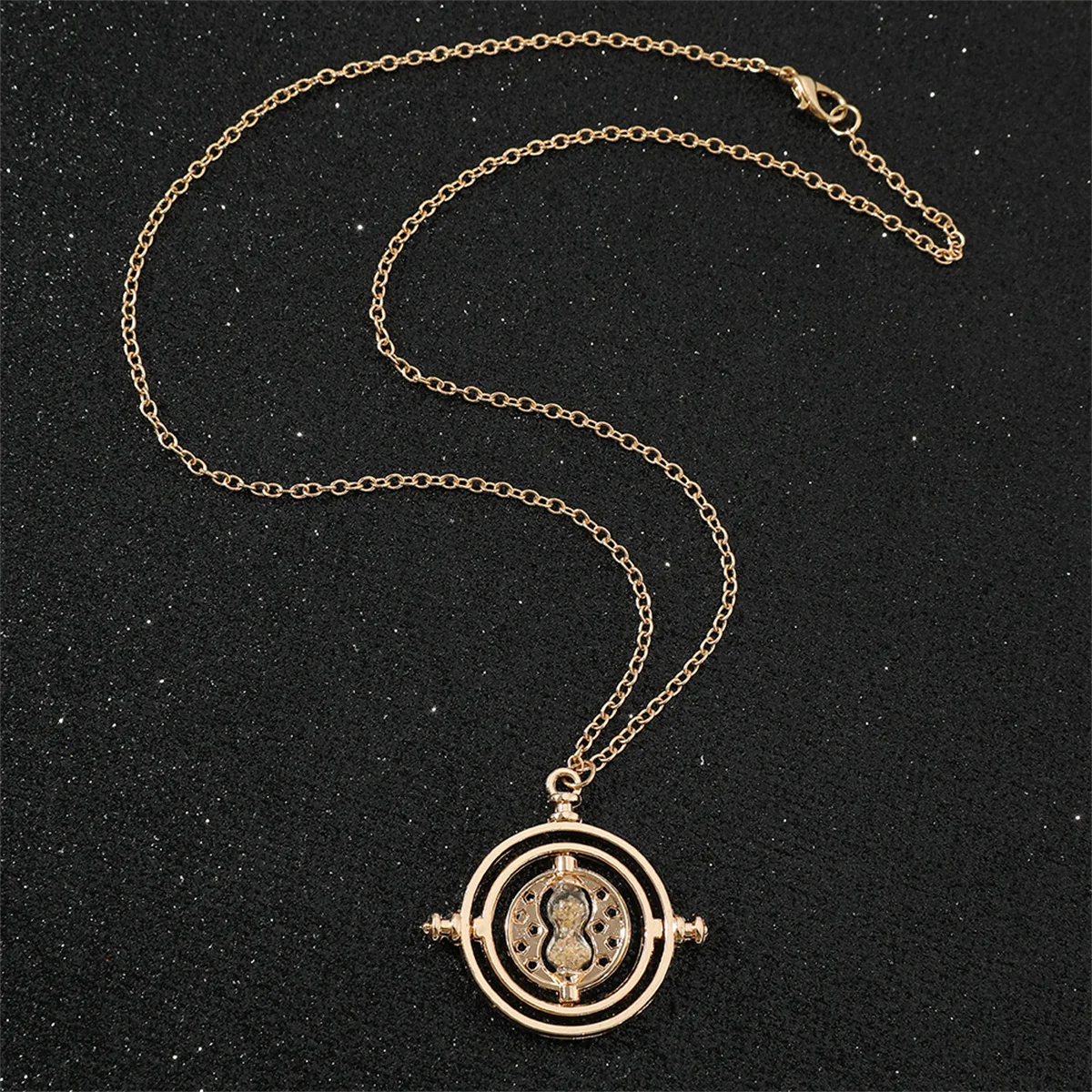 New Harried Time Necklace Timer Hourglass 360 Rotatable Potters Cosplay Props Astronomical Time Converter Magic School Fans Gift view 4