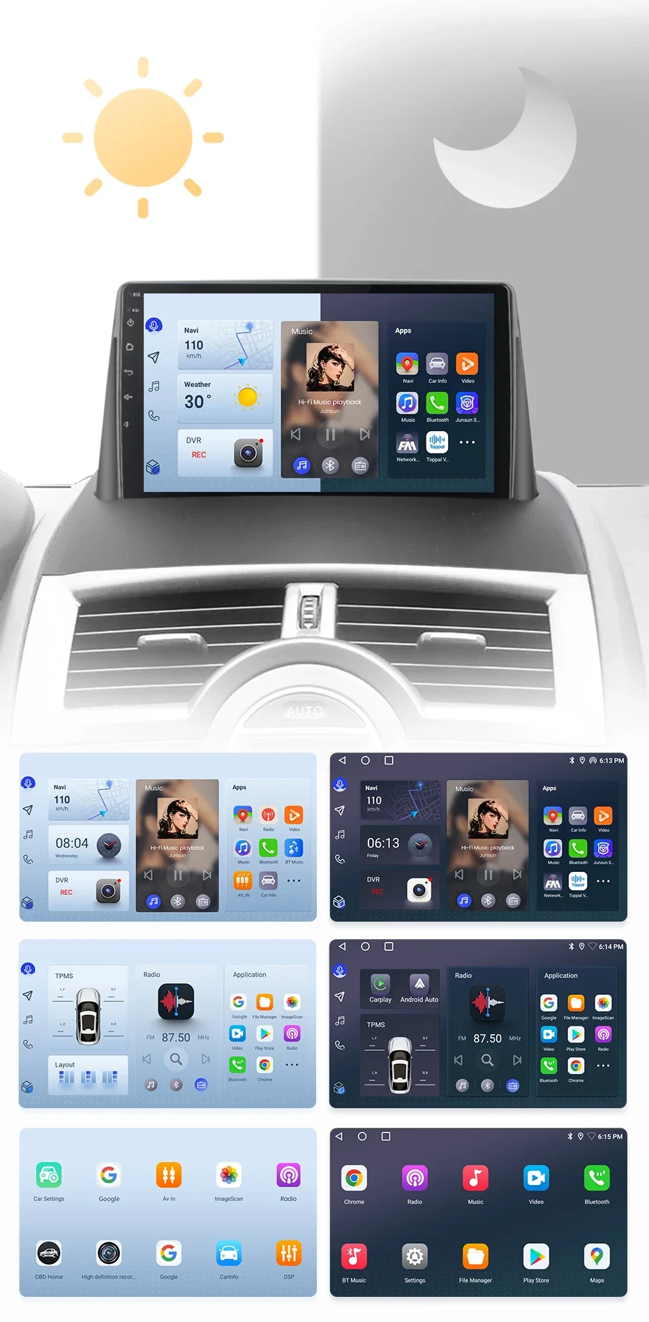 Junsun drahtloses Carplay Android Autoradio für Renault Megane 2 2013-2018 Auto intelligente Systeme rds bt dsp 2 din Autoradio – Detail 11