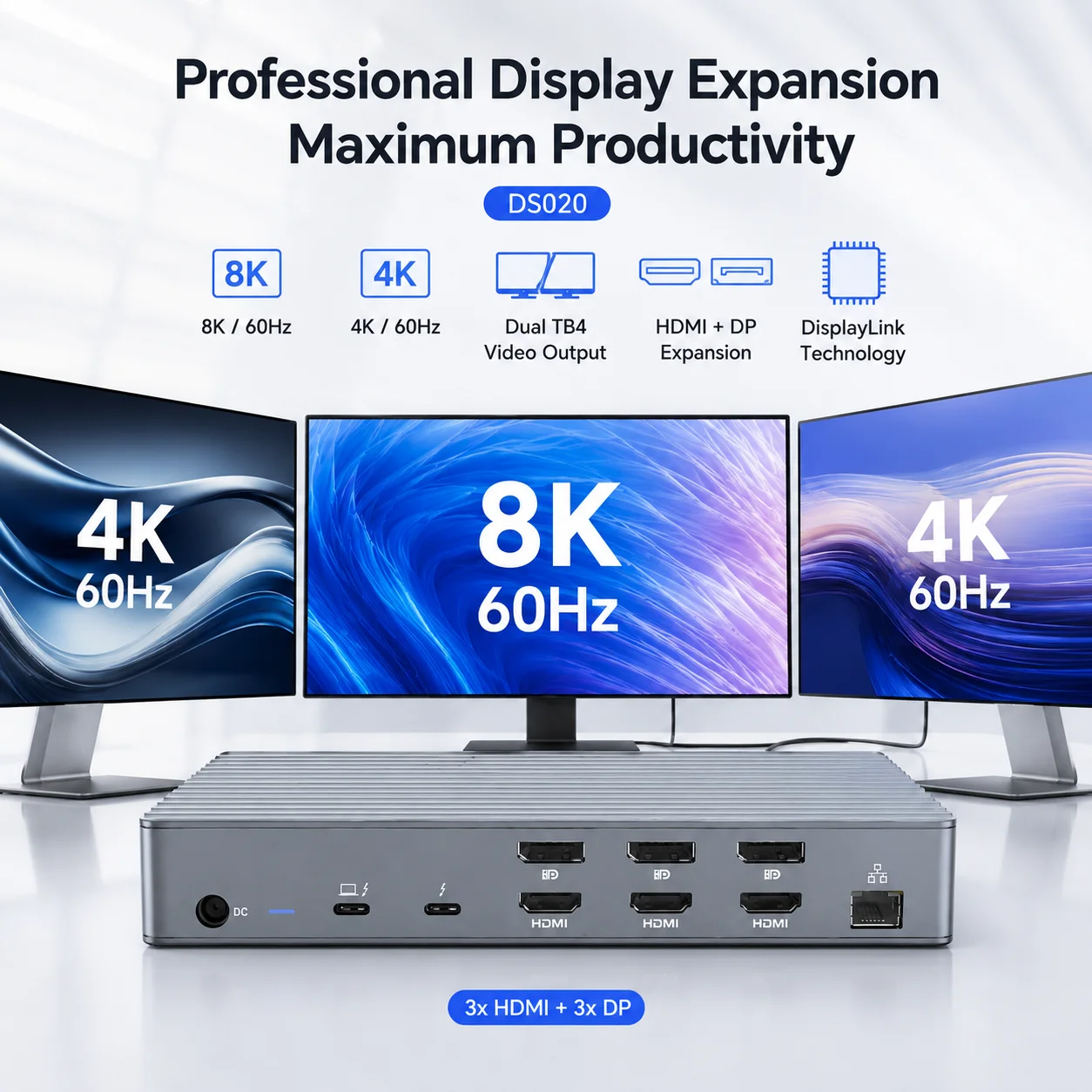 Estación de acoplamiento Thund - Docking Station Displaylink Dual 4K reseña y precio